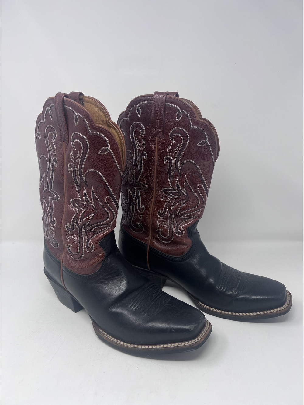 Ariat Women's Leather Western Cowboy Boots Black/Brown U 40.5 / US 9.5